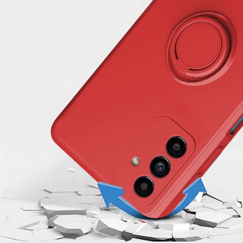 Onasi Silikonski ovitek Liquid Ring za Samsung Galaxy A33 5G A336 - rdeč Slike