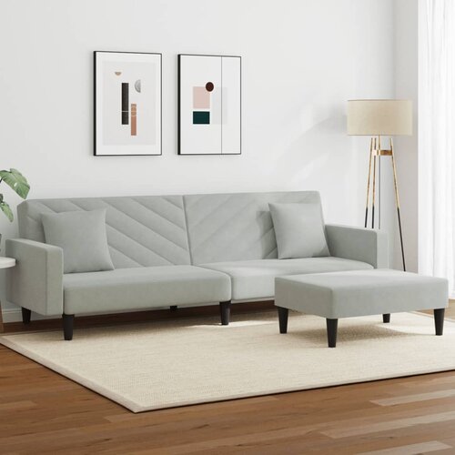vidaXL 2-dijelni set sofa s jastucima svjetlosivi baršunasti Cijene