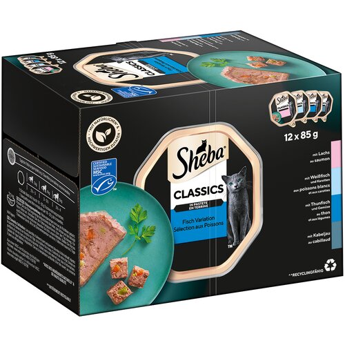  Večkratno pakiranje Sheba različice pladnji 48 x 85 g - Classics v obliki pa&scaron;tete Cijene
