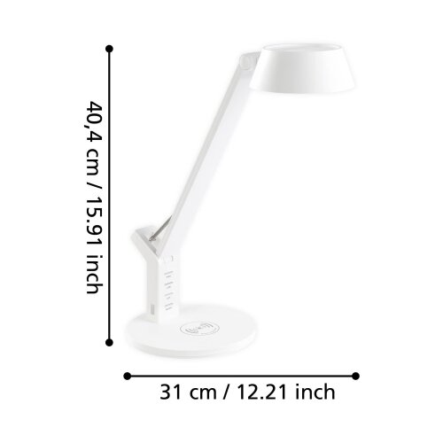 Eglo 99831 - BANDERALO LED stona lampa, prigu&amp;scaron;iva, dodirna, LED/4,8W/230V, bela Slike