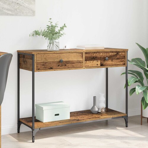  Konzolna stolica s ladicama Staro drvo 100 x 34,5 x 75 cm Cijene