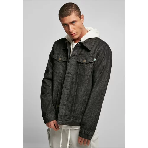 Urban Classics Plus Size Organic Basic Denim Jacket Black Washed
