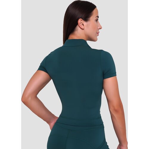 GymBeam Ženska majica Ignite Cropped Dark Green Slike