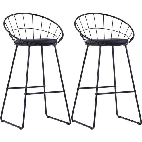  Barske stolice od umjetne kože 2 kom crne