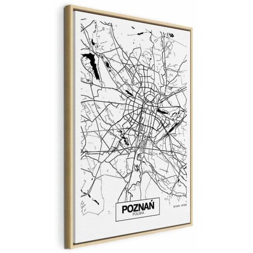  Slika - City Plan: Poznan (1 Part) Vertical 60x90 U prirodnom drvenom okviru Cene