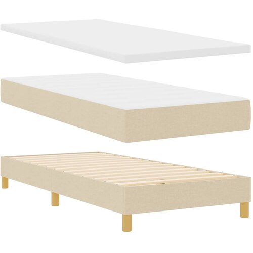  s opruga kutije s jastukom Krema 80 x 200 cm tkanina Slike