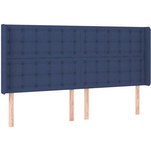 Maison Chic vzglavna omarica - nočna omarica - posteljna omarica z u&amp;scaron;esi modro 203x16x118/128 cm blago, (21711857) Slike
