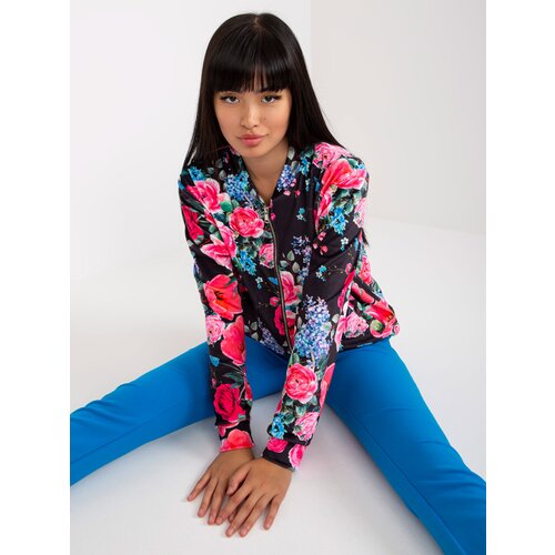 RUE PARIS Sweatshirt-RV-BL-8116.86P-black-pink Slike