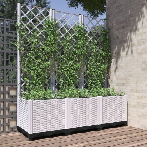  Vrtna sadilica s re&scaron;etkom bijela 120 x 40 x 136 cm PP Cijene