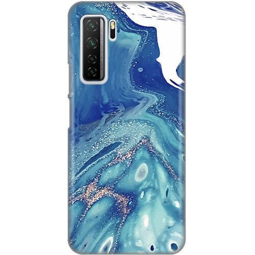 Silikonska maska za Huawei P40 Lite Blue Marble Print plava Slike