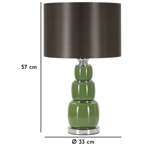Mauro Ferretti Zelena/siva namizna svetilka s tekstilnim senčilom (vi&amp;scaron;ina 57 cm) Eva &amp;ndash; Slike