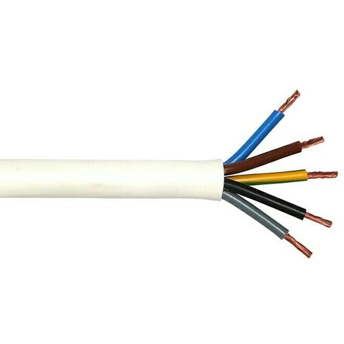 PVC Priključni kabel za &scaron;tedilnik H05VV-F 5G2,5 mm&sup2; (&Scaron;tevilo žil: 5, Dolžina: 1,5 m, Bela) Cene