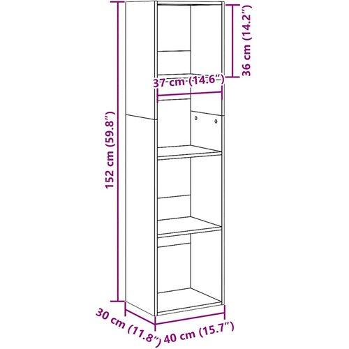  Regal za knjige boja starog drva 40x30x152 cm konstruirano drvo Slike
