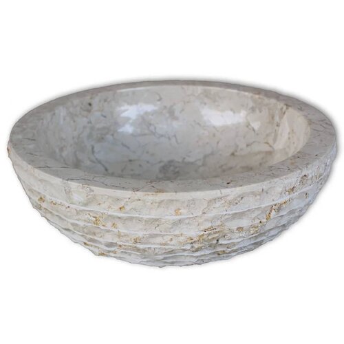 Maison Chic Umivalnik - Kopalna umivalnik - Lavabo marmor 40 cm krem, (21684573) Cene