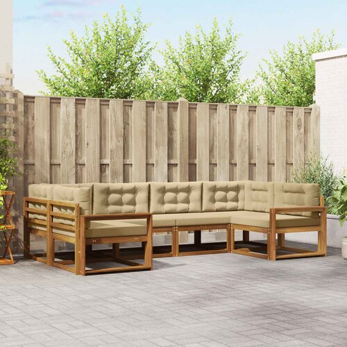  Set vanjskih sofa 6 kom. Prirodna i bež Smeđa 325 x 172,5 x 73 cm Cene