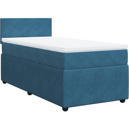 VidaXL Box spring postelja z vzmetnico modra 90x190 cm žamet, (21307154) Slike