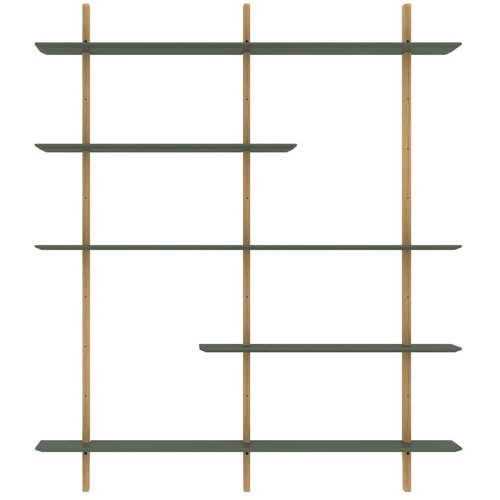 Tenzo Zeleni modularni sustav polica u dekoru hrasta 162x190 cm Bridge - Slike