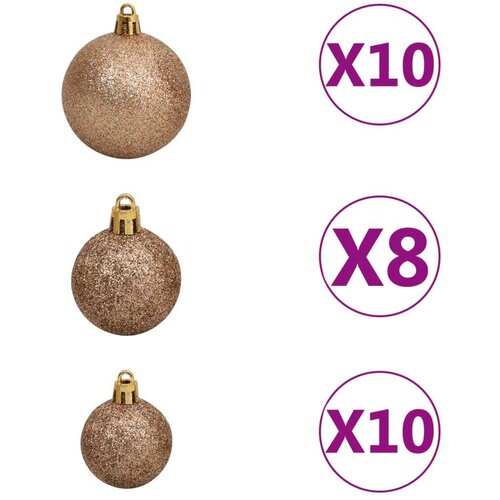 vidaXL Umetna novoletna jelka 300 LED diod in komplet bučk 210 cm Cene