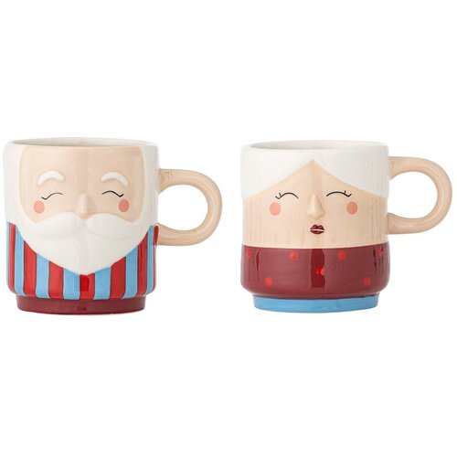 Bloomingville Crvene &amp;scaron;alice u setu 2 kom s božićnim motivom glinene 280 ml Granny &amp;ndash; Slike