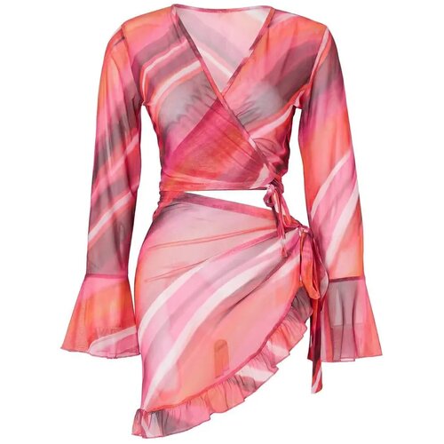 TRENDYOLMILLA Ženski komplet bluza i suknja Tbess23Au00034, Roze Cene