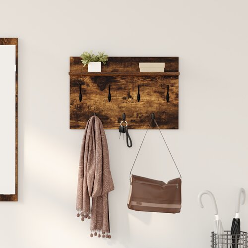 vidaXL Vješalica za kapute na zidu Dimljeni hrast 60 x 40 x 12 cm Cijene