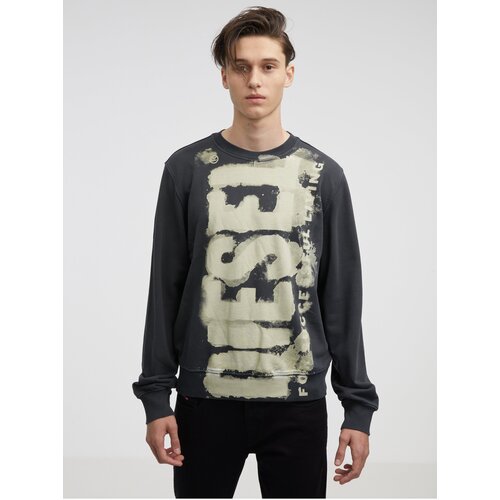 Diesel Sweatshirt - S-GINN-E5 SWEAT-SHIRT grey Cene