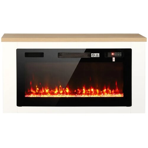  Električni kamin s grijačem  12 boja plamena  TV ormarić s kaminom za televizore do 55 inča  114 cm bijela Cijene