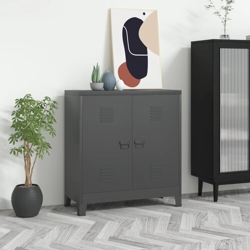 The Living Store Industrijska omara antracit 90x40x100 cm jeklo - Skrinja Za Shranjevanje, (21435634) Slike