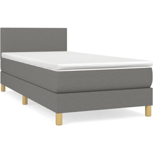 Maison Chic Box spring postelja - Vzmetna postelja z vzmetnico temno siva 90x190 cm blago SL19182, (21893186) Slike