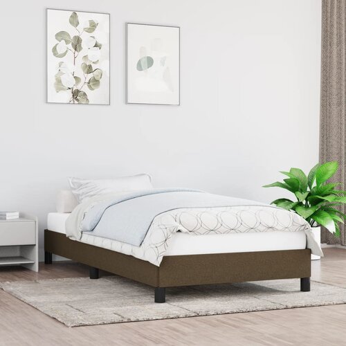 The Living Store Posteljni okvir temno rjav 90x200 cm blago - Posteljni Okvir, (21523996) Slike