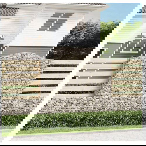 vidaXL Obokane gabion kosare 12 kosa 200x30x180/200cm pocink Cene