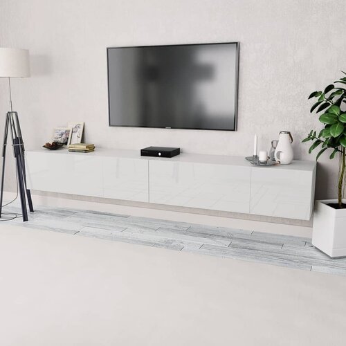 TV ormarići od iverice 2 kom 120 x 40 x 34 cm bijeli visokog sjaja Slike