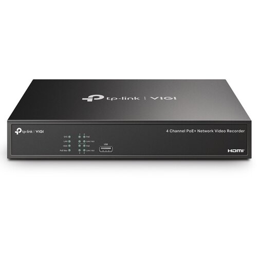 Tp-link VIGI NVR1004H-4P 4 Channel PoE Network Video Recorder, H.265+/H.265/H.264+/H.264, Up to 8MP resolution, 4&amp;times; 10/100 Mbps P Slike