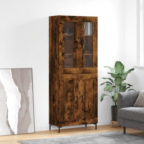 vidaXL Visoka komoda dimljeni hrast 69 5x34x180 cm konstruiranog drva Cene