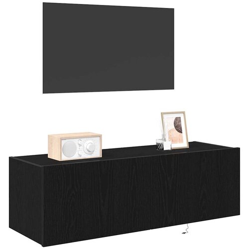  zidni ormar Zidne 2 pcs Crni hrast 100 x 35 x 31 cm Slike