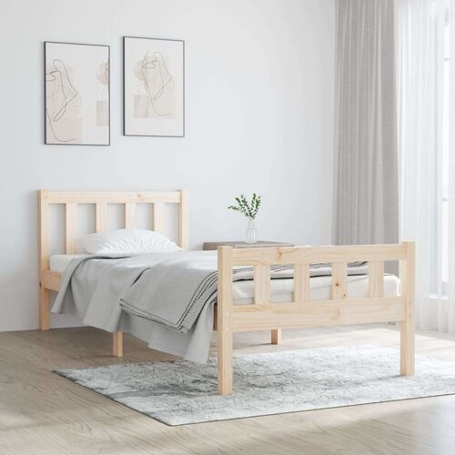  Okvir za krevet od masivnog drva 75 x 190 cm 2FT6 jednokrevetni Slike