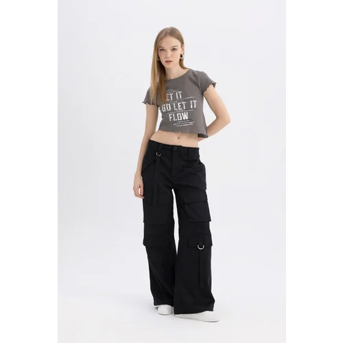 Defacto Cool Wide Leg Cargo Normal Waist Trousers