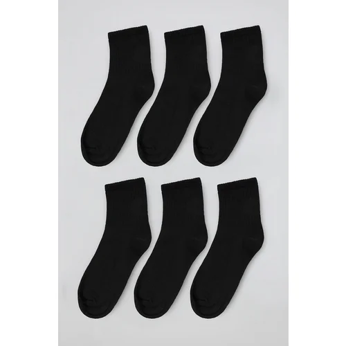 Trendyol Black 6 Pack Cotton Corded Knitted Socks