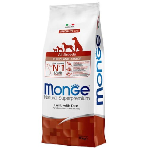 Monge hrana za štence i juniore svih rasa sa jagnjetinom i pirinčem (800g, 2,5kg i 12kg) 12kg Cene