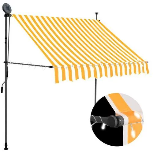  Ročno zložljiva tenda z LED lučmi 100 cm bela in oranžna