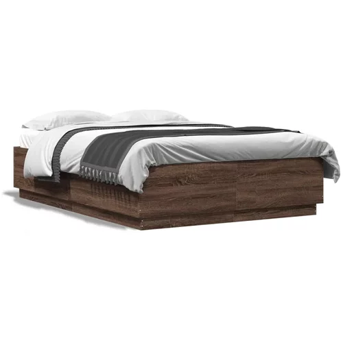  Okvir kreveta smeđa boja hrasta 120x200 cm konstruirano drvo