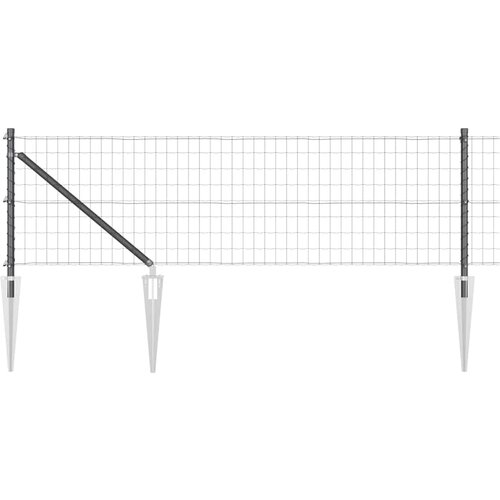 vidaXL Evropska ograja s 13 pikami 0.4x50 m cinkano jeklo sivo Cene