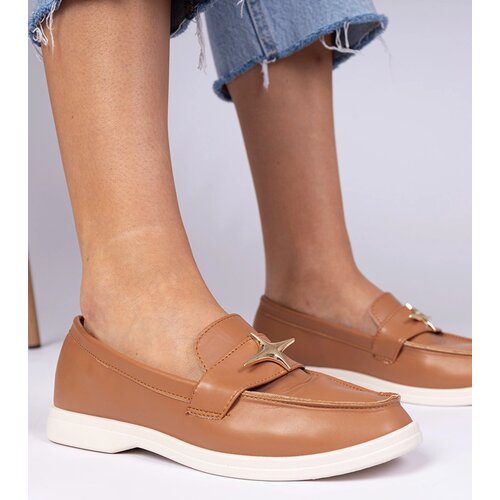 Gemre Brown women's loafers with a gold ornament Senna Cijene