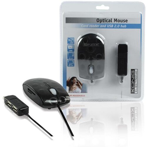 Konig Optički miš 800dpi + 2 x USB HUB i čitačem kartica – CMP-MOUSE HUB10 Cijene