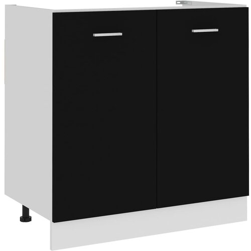 VidaXL Spodnja omarica za umivalnik črna 80x46x81,5 cm iverna plo&amp;scaron;ča, (20621177) Slike