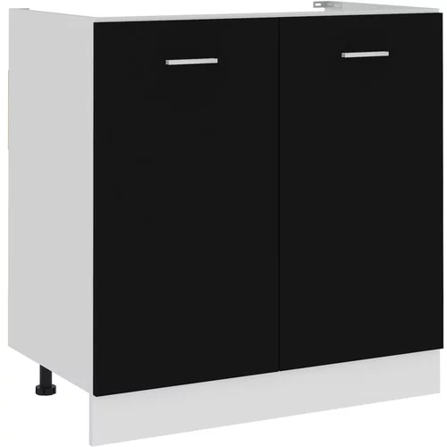 vidaXL Spodnja omarica za umivalnik črna 80x46x81,5 cm iverna plošča, (20621177)