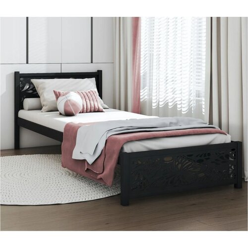 Molarem Home Metalni dječji krevet Kira - crni - 200x90 cm - Bez madraca Cene