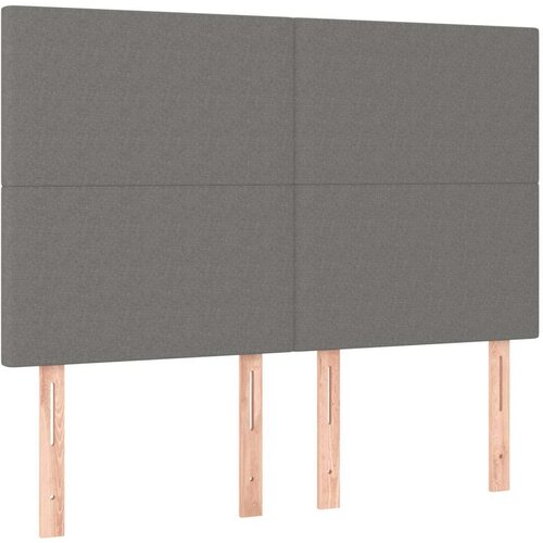  Krevet s oprugama i madracem tamnosivi 140x190 cm od tkanine Slike