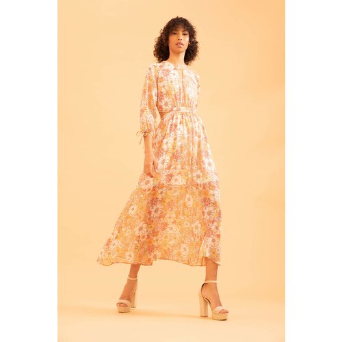 Defacto A Cut Long Sleeve Floral Print Maxi Dress Slike