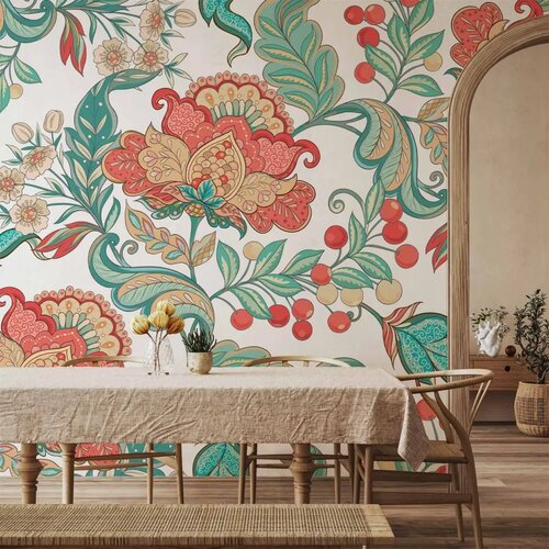 Foto tapeta - Ethnic vegetation - plant motif with ornaments in coloured flowers 150x105 Cijene